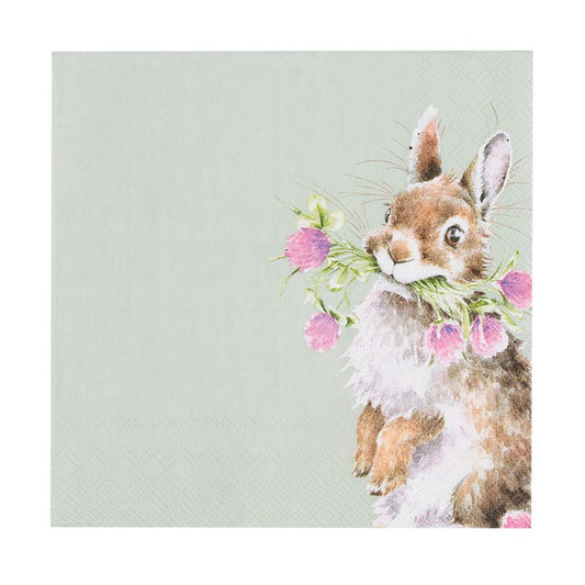 Paper Cocktail Napkin-Head Clover Heels The Flower Pot Rabbit-k039-6.5x6.5" 