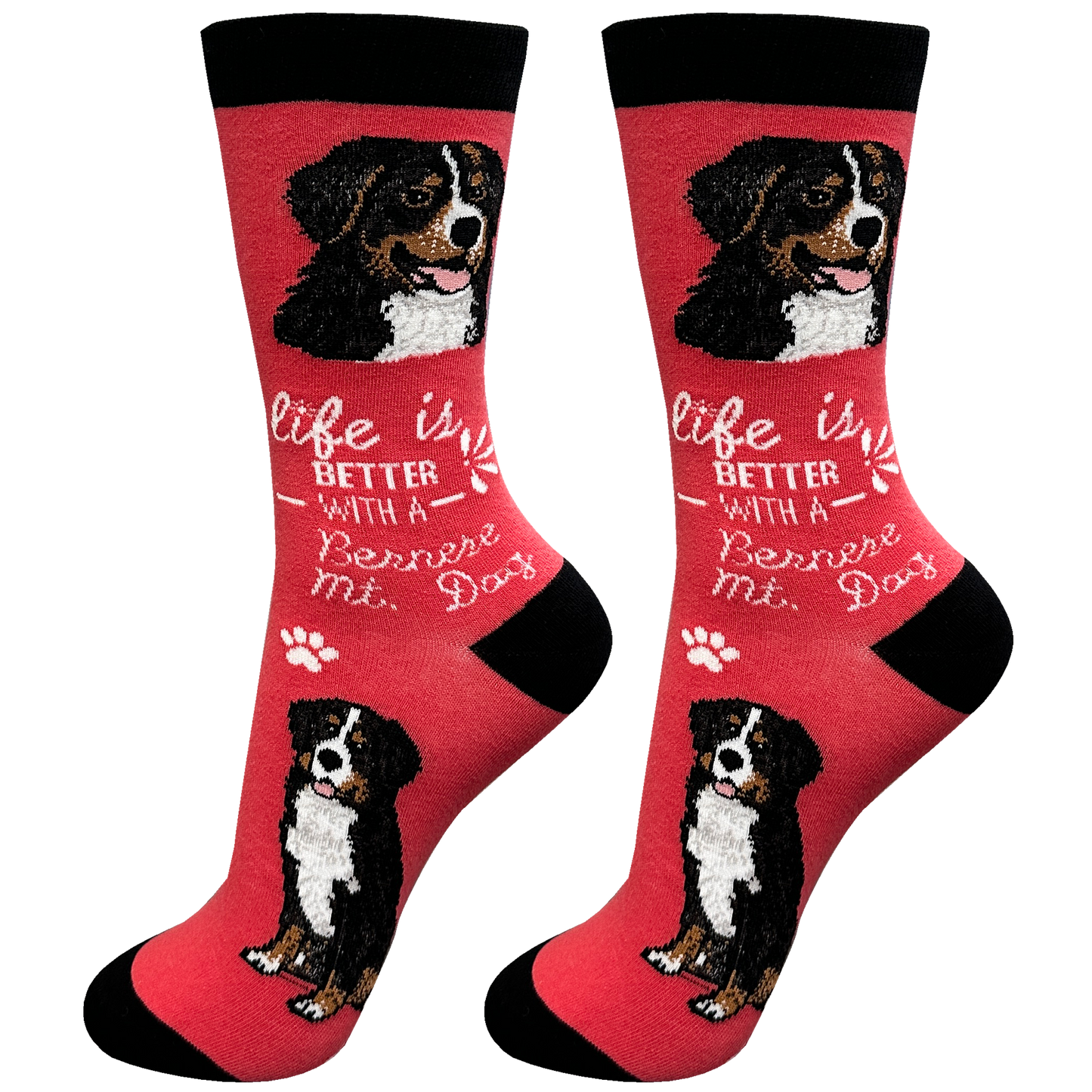 Bernese mt. Dog-Life Is Good-Unisex-Socks 