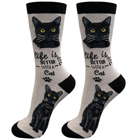 Black Cat -Life Is Better Socks 