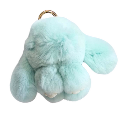 Key Chain Stuffed Furry Bunny 6x6" razkcb 