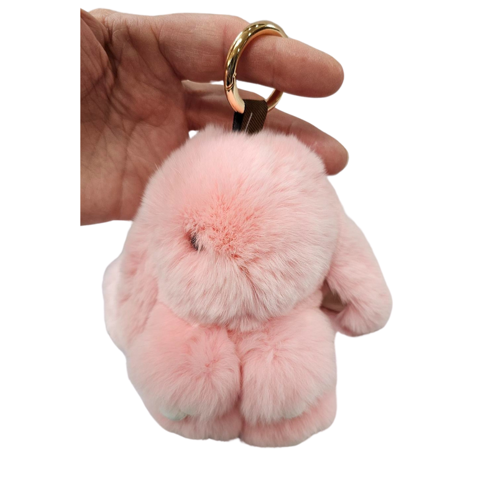 Key Chain Stuffed Furry Bunny 6x6" razkcb 