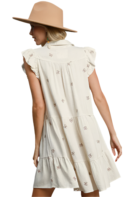 Dress Oatmeal Tiered Linen Henley C4218 