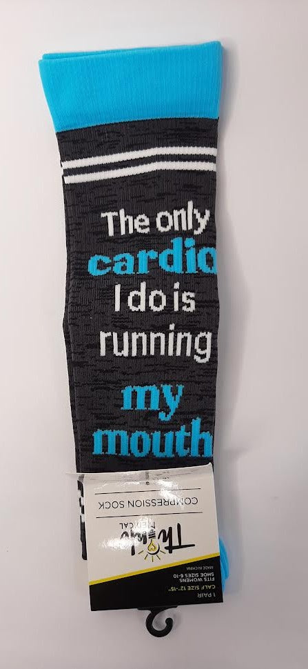 Cardio Is My Mouth-Women -Size 6-10-Compression Sock-20976 