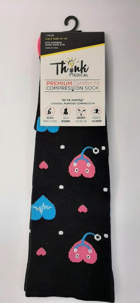 Compression Sock-/Pink/Blue-Women -Size 6-10-47874 
