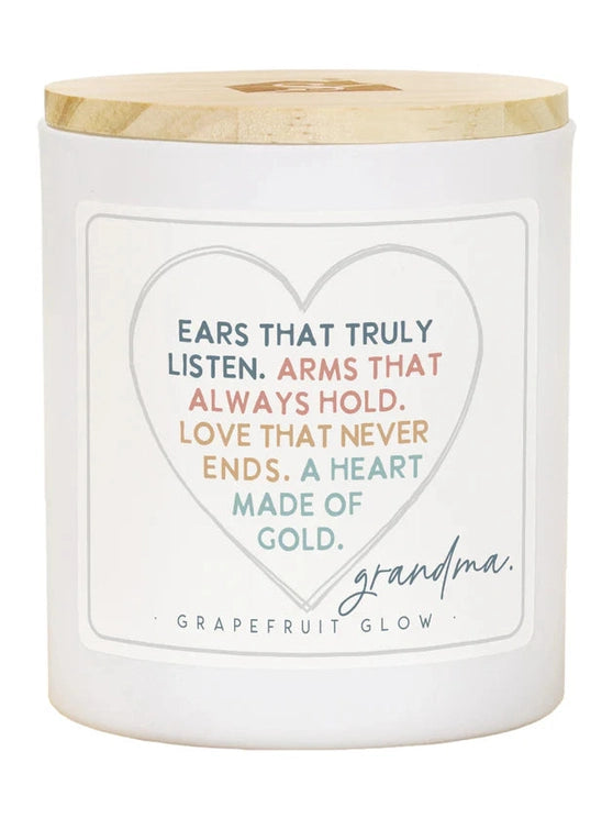 Candle&nbsp; Ears That Listen Heart&nbsp; Grapefruit Glow Cdl1029