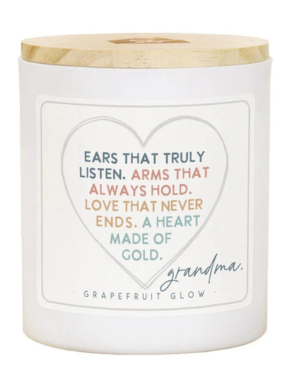 Candle&nbsp; Ears That Listen Heart&nbsp; Grapefruit Glow Cdl1029