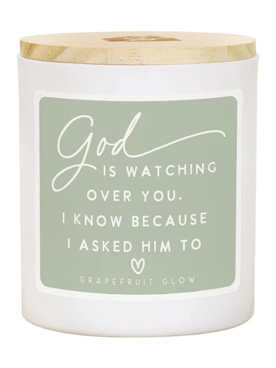 Candle God Is Watching Over You Grapefruit Glow Cdl1095