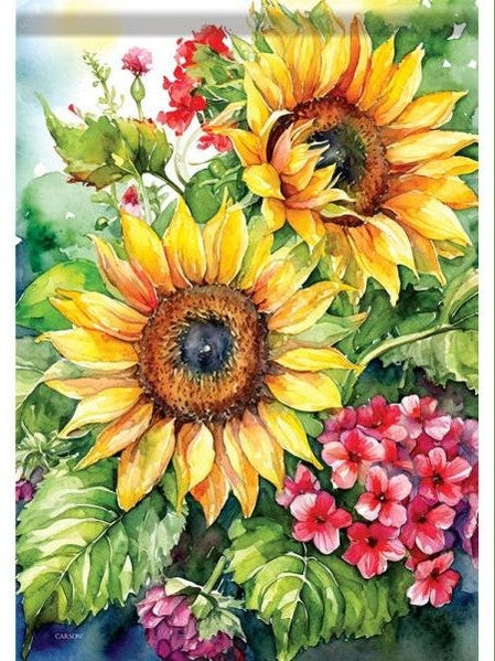 Garden Flag Double Sun Flowers &amp; Geranium 53385
