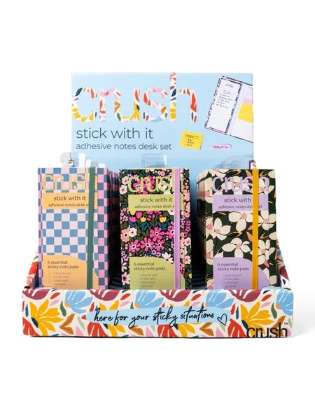 Stick With It Adhesive Notes Desk Set 3 Styles CRSN24
