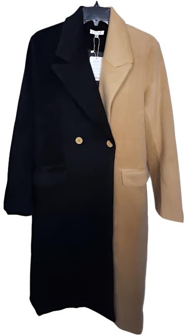 Women's-Black & Carmel- 2 Pocket Coat-Bs12 