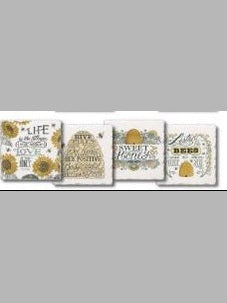 Highland Home-Coaster Beehive 4Pk&nbsp; 4x4" Ceramic 05-01560