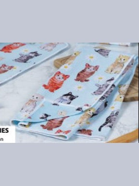 Earth Towel Tea Towel Cats With Daisies Ecology  r8636