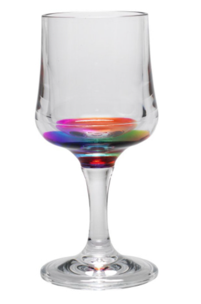 Drinkware - Wine Glass - Rainbow -Luxury acrylic - Reflections 8 oz. 
