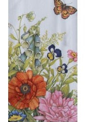 Tea Towel Garden Walk Floral Toss  Dual Purpose Terry R8380 