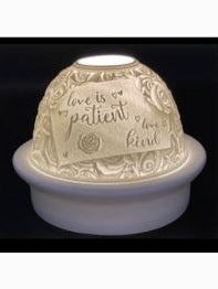 Light Dome Porcelain Love Is Patient/Kind LD204
