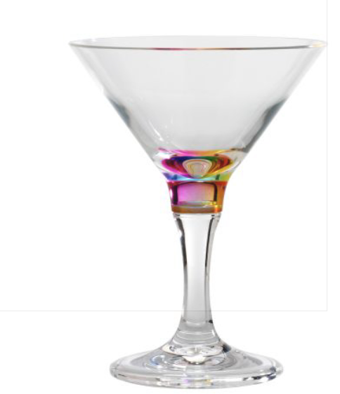 Acrylic Martini Glass - Rainbow - 9oz 