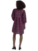 Dress Shipley Pink Plaid Puff Sleeves Women's 85000278pk