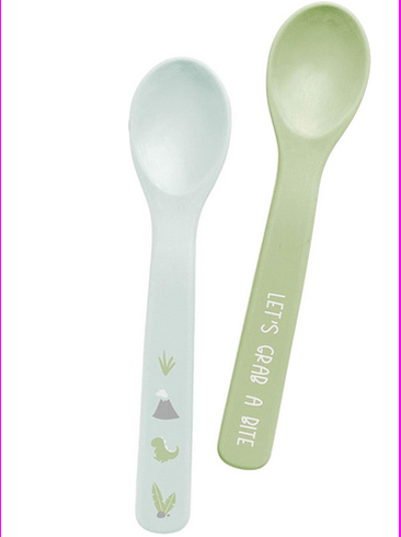 Spoon Set Green Dino Silicone Children's    SJ-1199-59 