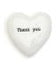 Charm Heart Pebble 1.5"  White Porcelain   E6700-un