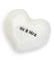 Charm Heart Pebble 1.5"  White Porcelain   E6700-un