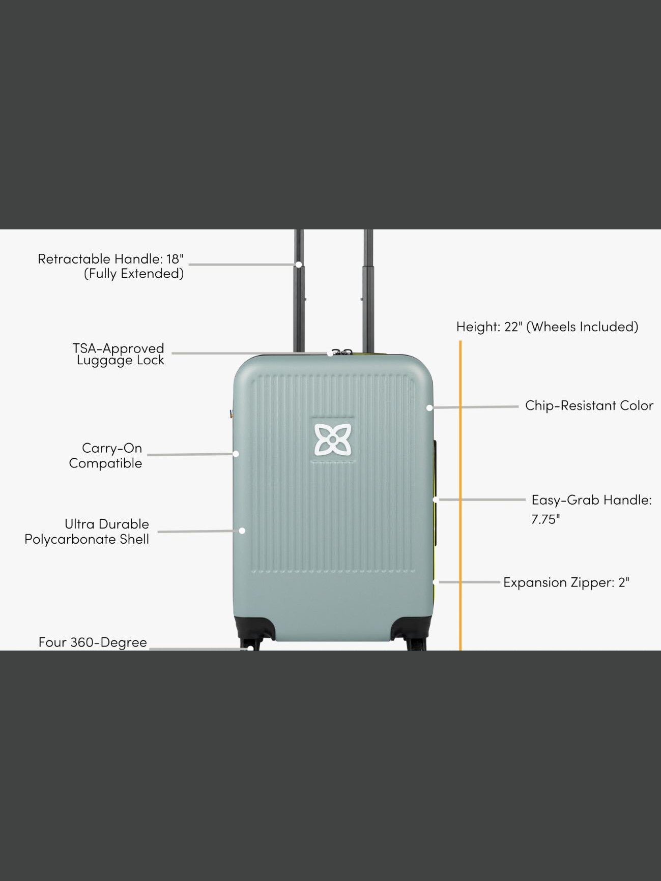 Luggage Meridian 22" Carry On Black 35664