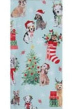 Tea Towel  Santa Clause Christmas Pups  Dual Purpose Towel H6873