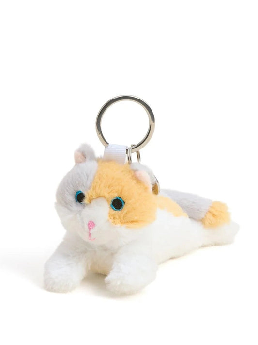 Key Ring Calico Cat White/Yellow 5" Kr-Cat-5