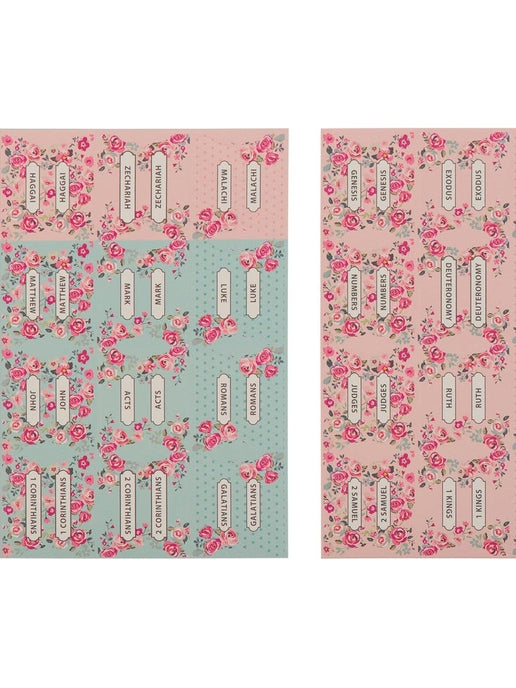 Index Tabs Bible Floral Pink/Teal  Itab024 