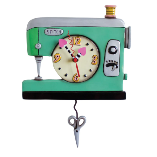 Wall Clock - Green Sewing Machine - Stitch Couture - P1312 