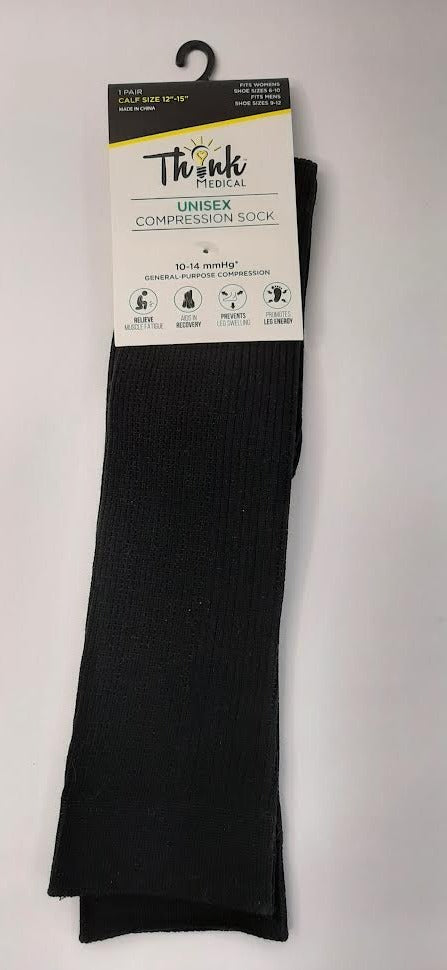 Compression Sock-Black-Men 9-12--Women -Size 6-10-16518 