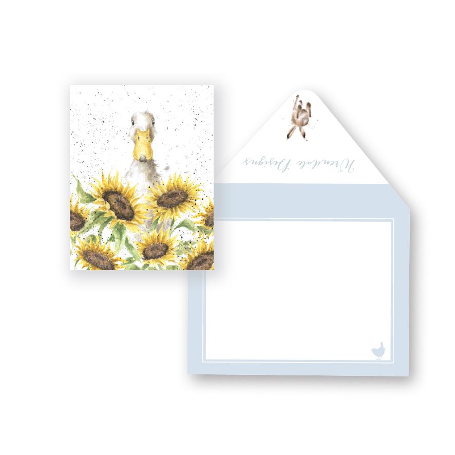 Gift Enclosure Card -GE031 - Duck Sunflowers 