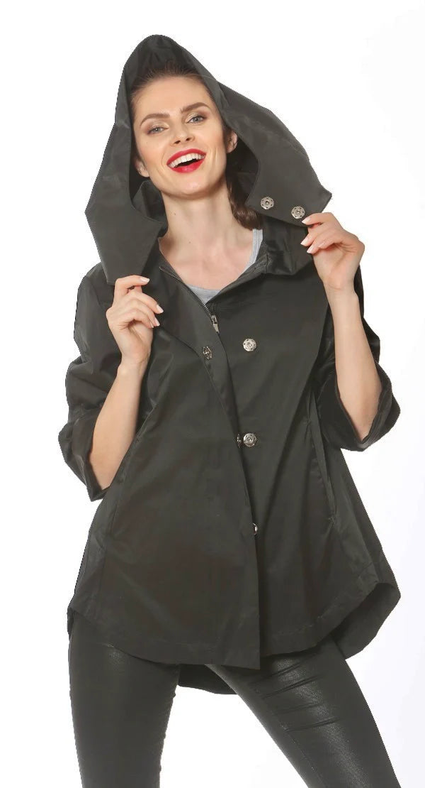 Rain coat, Wind breaker water resistant -  BLACK  Savina 