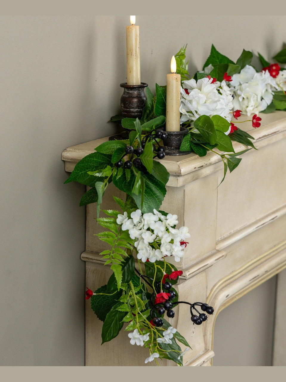Garland 5' Red/White/Blueberry &amp;Hydrangea G242688