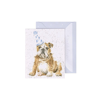 Gift Enclosure Card Ge029 Smile Bulldog /Party Hat 