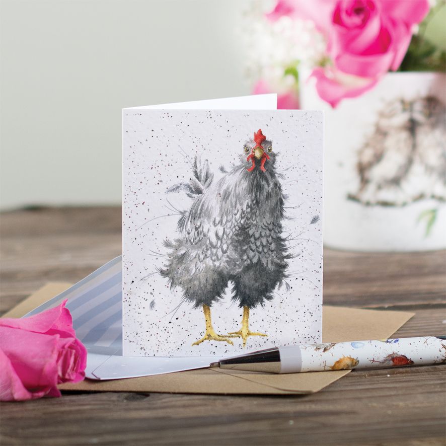 Gift Enclosure Card GE046 Curious Hen Chicken 