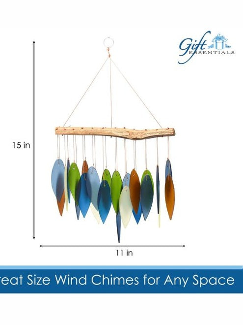 Glass Wind Chime Atlantic Coast&nbsp; Drift Wood 11x14" Geblueg168