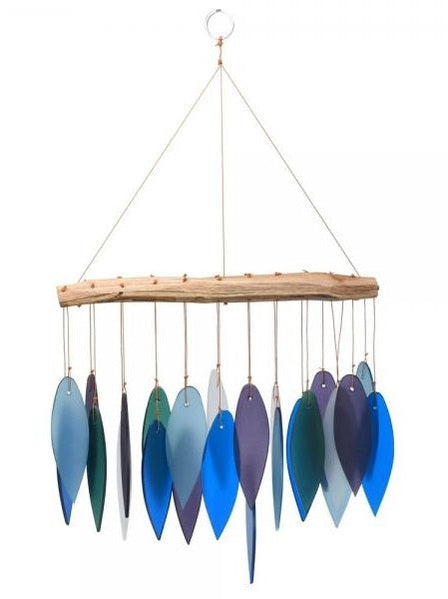 Glass Wind Chime Pacific Coast Drift Wood 11x14" Geblueg169