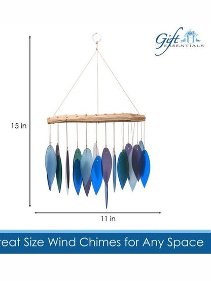 Glass Wind Chime Pacific Coast Drift Wood 11x14" Geblueg169