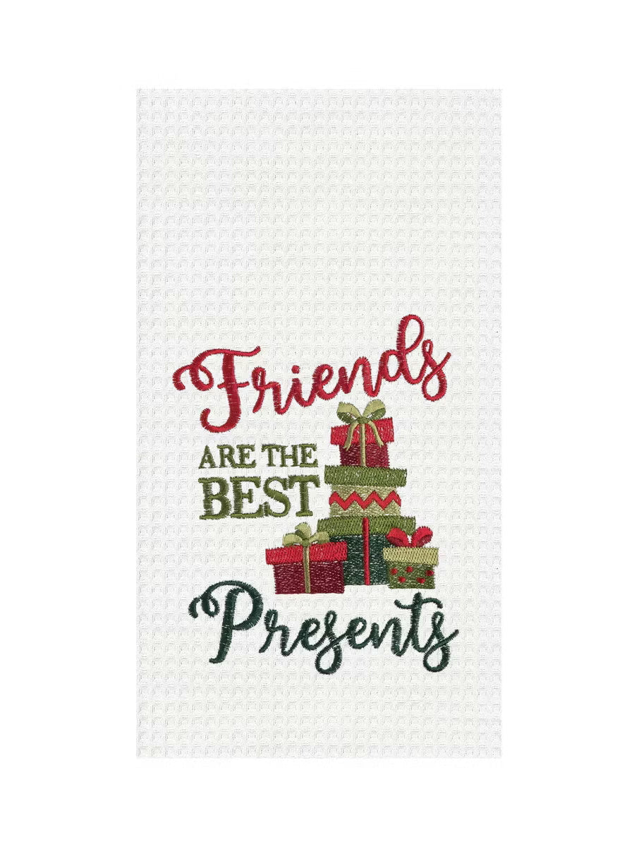  Tea Towel Friends Are The Best Presents&nbsp; Christmas White C861001071