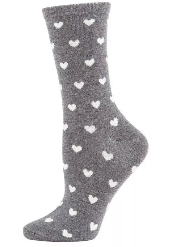 Women's Sock Med Denim Heather Hearts Cashmere Crew 4-10 Gift Pack   Mcl05861