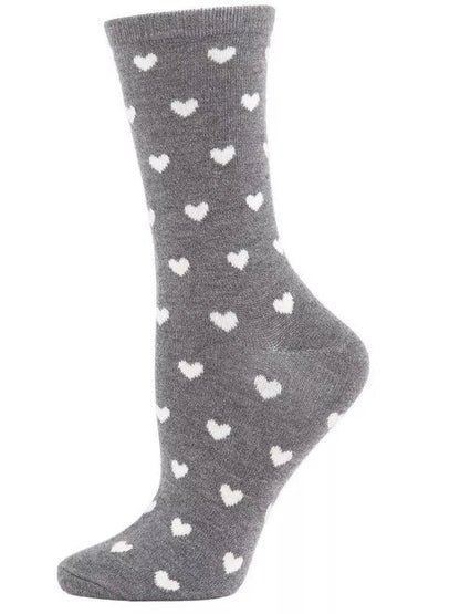 Women's Sock Med Denim Heather Hearts Cashmere Crew 4-10 Gift Pack   Mcl05861