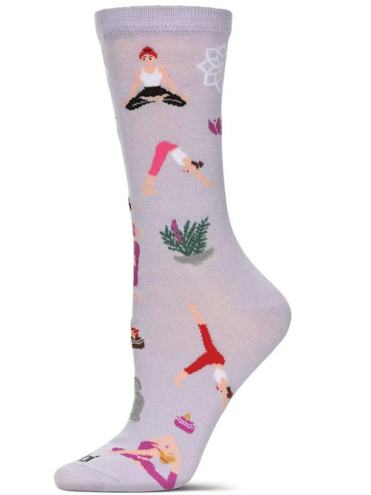 Women's Sock Lavender Yoga&nbsp;Bamboo Crew 9-11&nbsp;Mcv08511