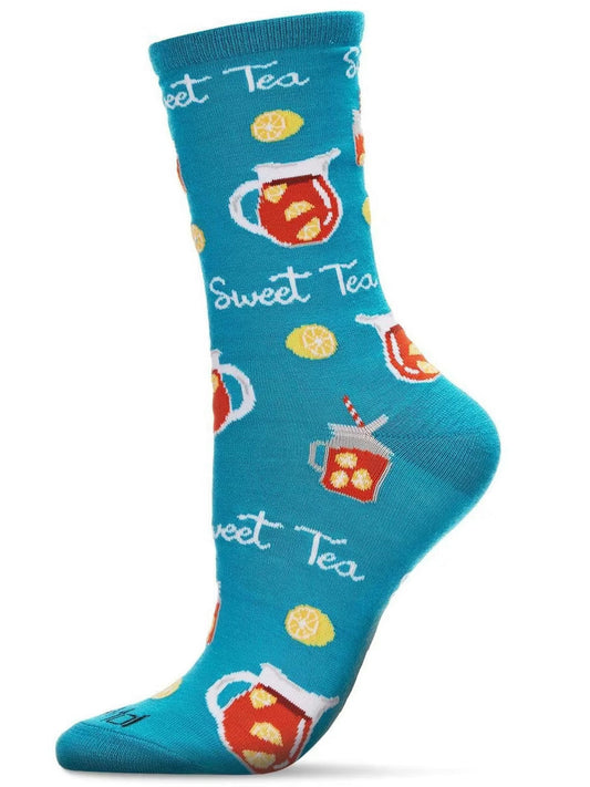 Memoi- Women's Sock Lake Blue Sweet Tea&nbsp;Bamboo Crew 9-11&nbsp;Mcv07378