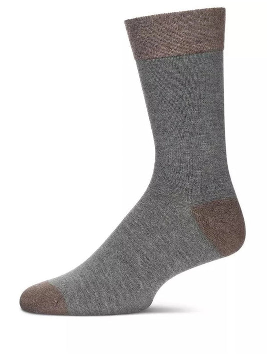 Men's Sock Med Grey Heather  Cashmere Crew 10-13  Aclo6456