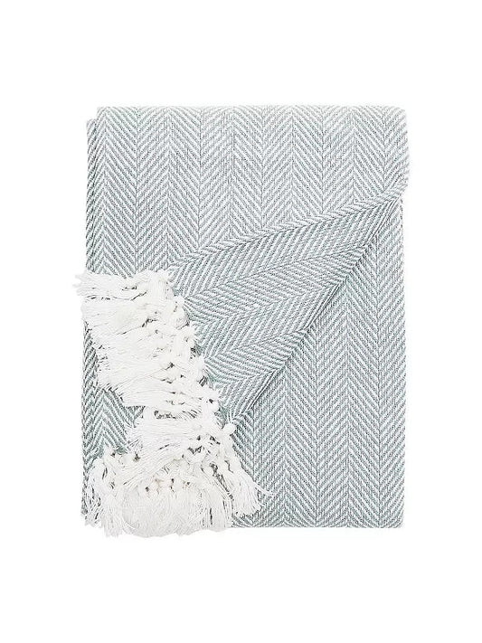 Throw&nbsp; Torin Agate Fringe Blanket Greyish Green 50x70" 82336A.5070