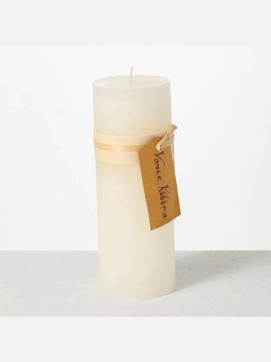 Candle Melon White 9"x 3.25"  Timber Pillar Candle Crt247mw