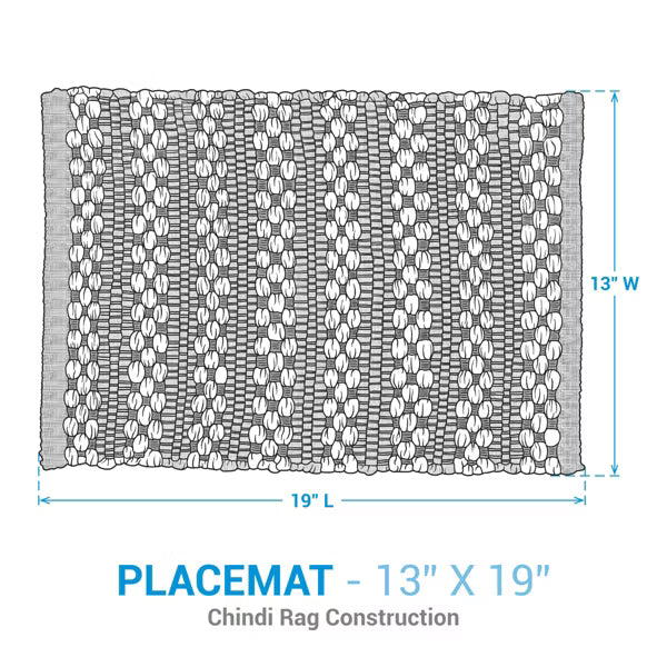 Placemat Woven&nbsp; Becca Blue Chindi 13x19" 2561-010