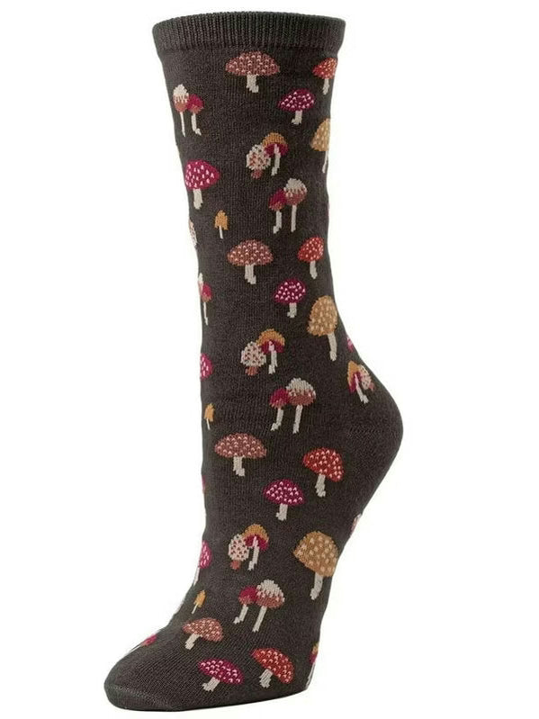 Women's Sock Rosin Mushroom Fields &nbsp;Bamboo Crew 9-11&nbsp;Mcv05739