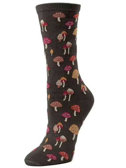 Women's Sock Rosin Mushroom Fields &nbsp;Bamboo Crew 9-11&nbsp;Mcv05739