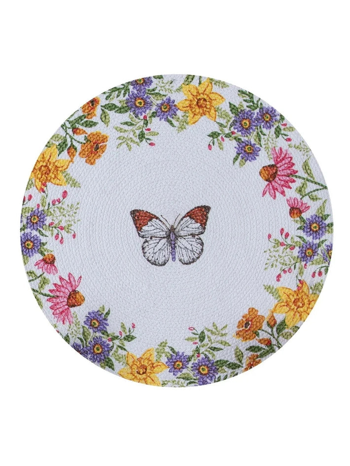 Placemat Braided Garden Walk Butterfly  14.5" R8384 